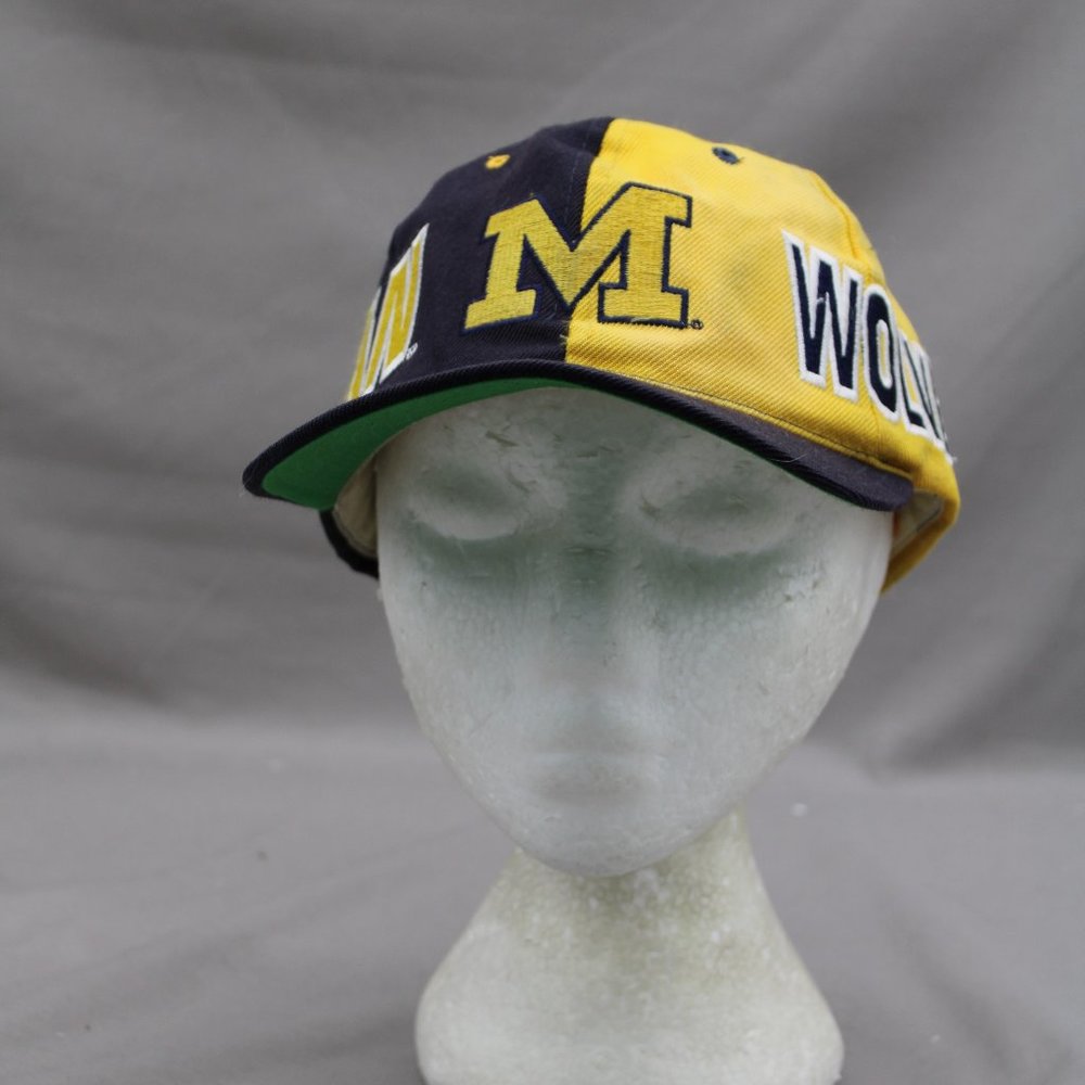 Michigan Wolverines Hat (VTG) - Split Colour Logo by American Needle - Snapback